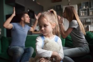 Child hearing parents argue